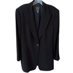 I•N•C International Concepts Navy Crepe Blazer Size 16 Wear to Work Classic